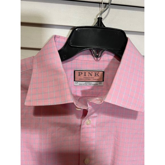 Thomas Pink French Cuff Long‎ Sleeve Button Up Shirt - Size 17 - Picture 2 of 4
